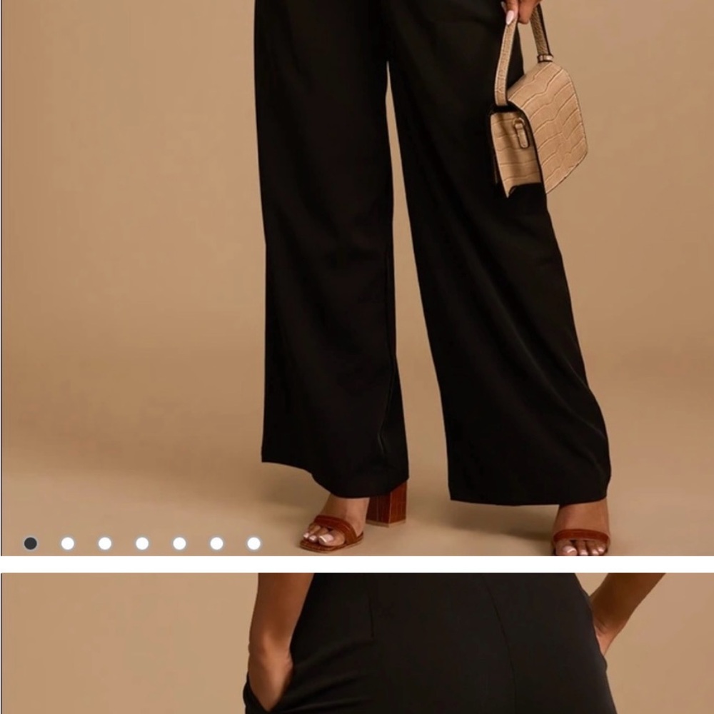 NWT Lulu's Black Wide Leg Pants High-Waisted M